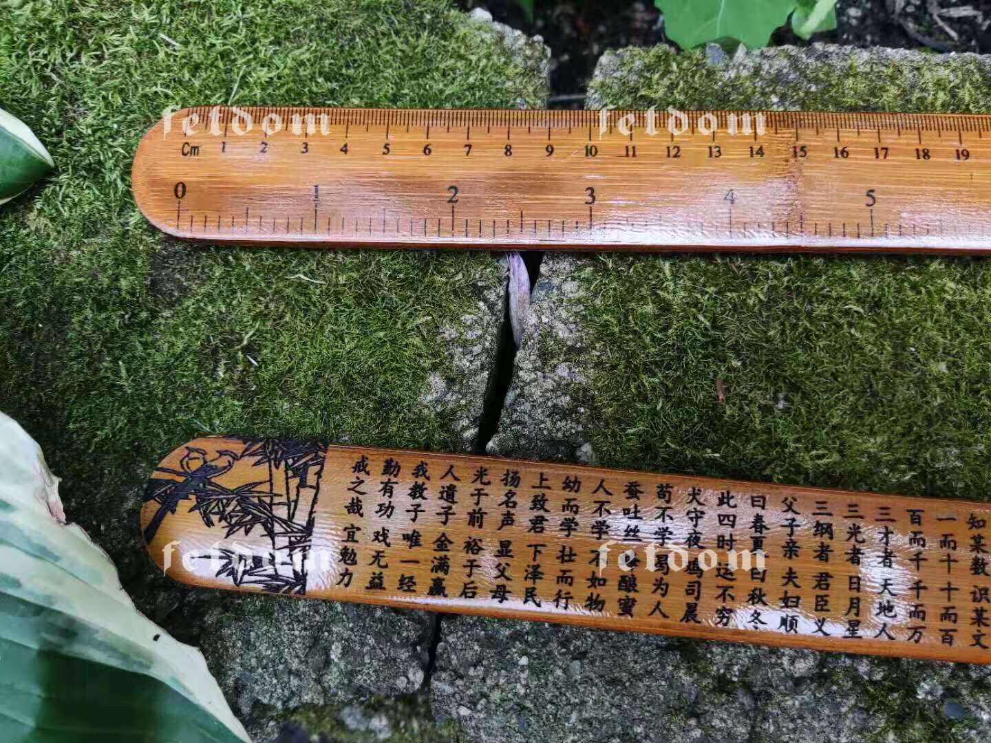 Bamboo Ruler Sword Paddle Crafted on both sides with Calligraphy of “Three Character Classic”. Functions as Spanking Ruler, Sword play, Toy for Boys and Girls - Image 11