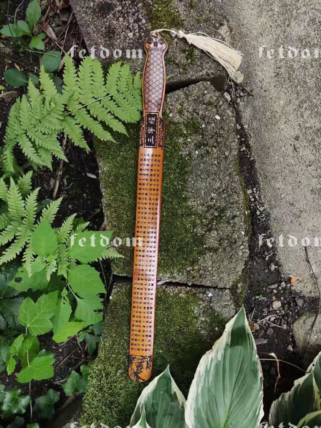 Bamboo Ruler Sword Paddle Crafted on both sides with Calligraphy of “Three Character Classic”. Functions as Spanking Ruler, Sword play, Toy for Boys and Girls - Image 13
