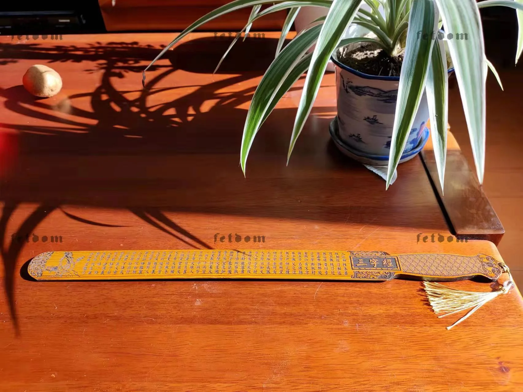 Bamboo Ruler Sword Paddle Crafted on both sides with Calligraphy of “Three Character Classic”. Functions as Spanking Ruler, Sword play, Toy for Boys and Girls - Image 16