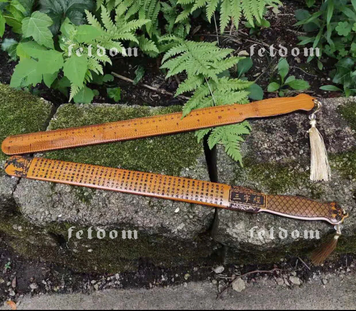 Bamboo Ruler Sword Paddle Crafted on both sides with Calligraphy of “Three Character Classic”. Functions as Spanking Ruler, Sword play, Toy for Boys and Girls - Image 8