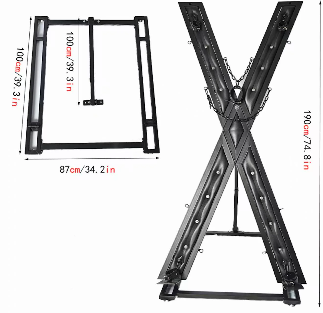 Ships from the USA! Elegant noir St. Andrew's Cross - Image 4