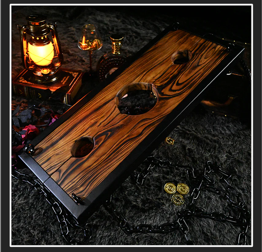 Ships from the USA! Fetdom Elm Wood Stockade Pillory Restraint with Metal Frame - Image 4