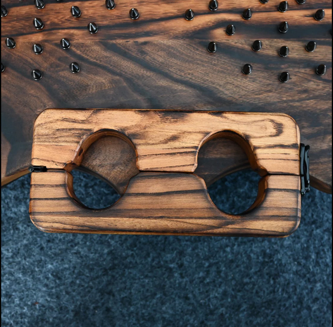 Ships from the USA! Fetdom Elm Wood Wrist and Ankle Cuffs - Image 10