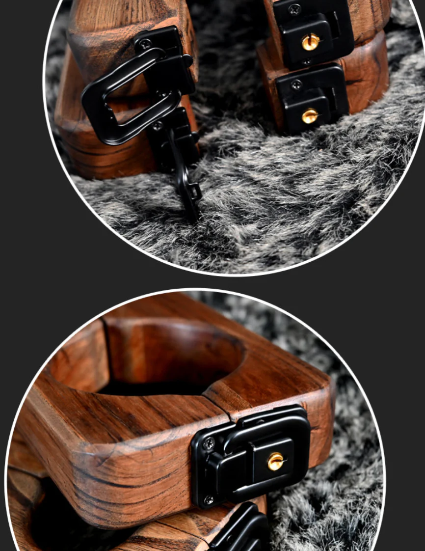 Ships from the USA! Fetdom Elm Wood Wrist and Ankle Cuffs - Image 5