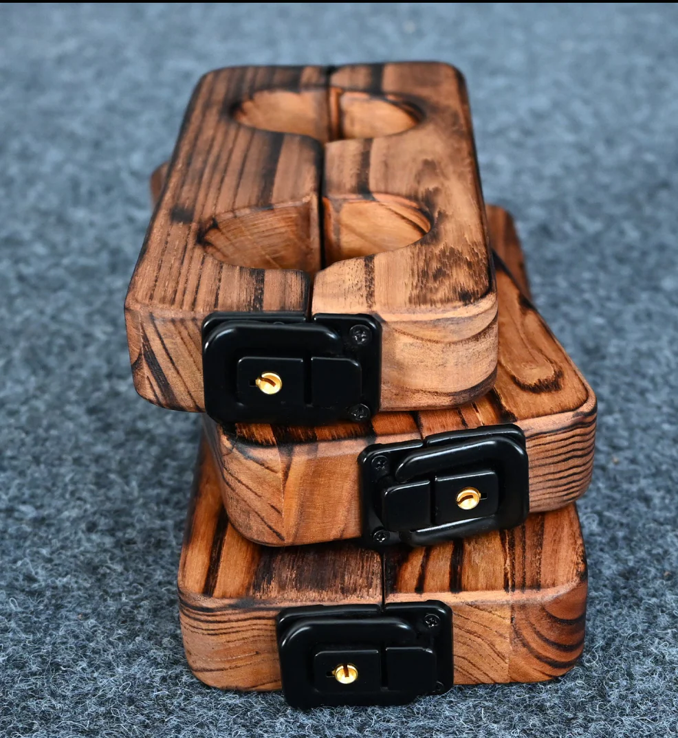 Ships from the USA! Fetdom Elm Wood Wrist and Ankle Cuffs - Image 6